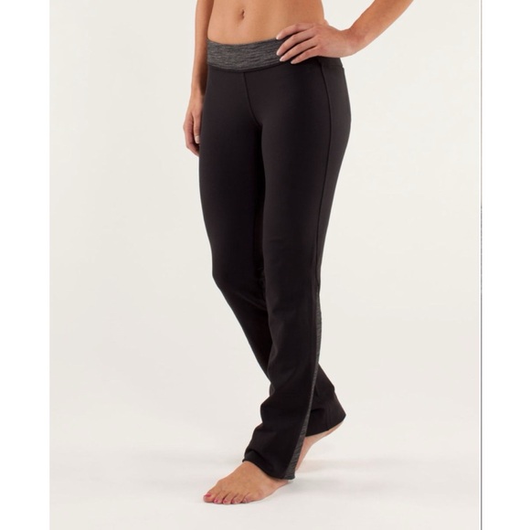 lululemon athletica Pants - Lululemon Split Set Pant Yoga Pant Black Gray Size 6